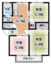 石橋ハイツBの物件間取画像